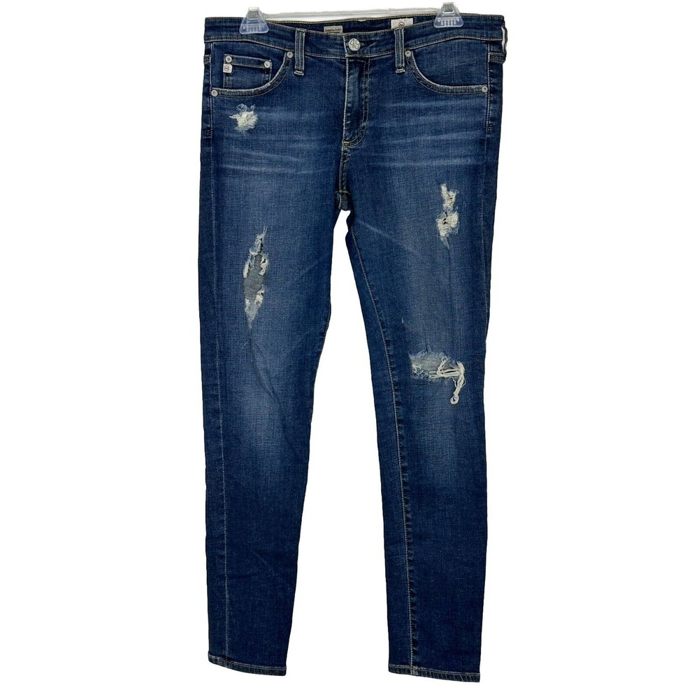 Adriano Goldschmied Jeans Women Low Rise Middi Ankle Distressed Legging Denim 30